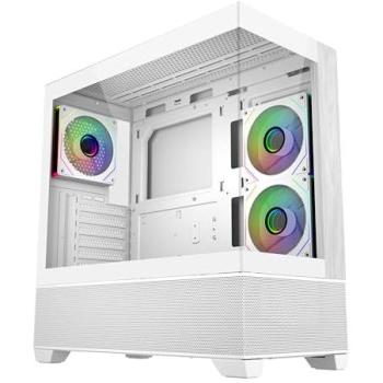 Caja Cooler Master Elite 690 Wood Blanca ATX con 3 Ventiladores RGB Preinstalados y Soporte para AIO de hasta 360 mm