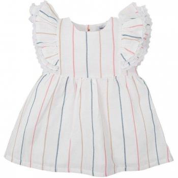 Vestido de bebé niña a rayas con volantes en las mangas