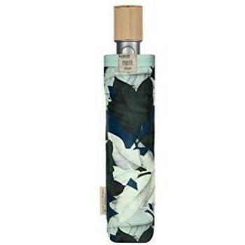 Paraguas plegable Perletti Green automático de materiales reciclados con estampado floral y 8 hojas, ideal para mujeres, niños y niñas.