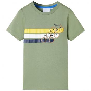 Camiseta infantil de manga corta caqui claro 116