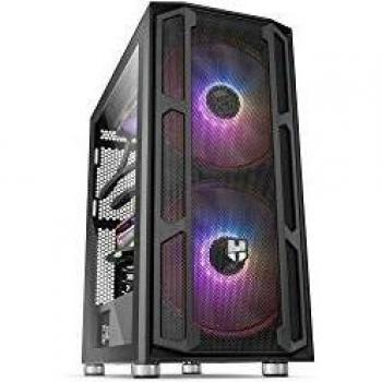 Nox Hummer Nova -NXHUMMERNOVA- Semitorre ARGB ATX-Micro ATX-ITX, 2 ventiladores ARGB 200mm preinstalados, cristal templado, espacio para hasta 8 ventiladores, USB 3.0, color negro