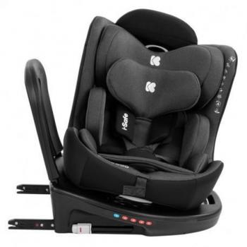 KikkaBoo Silla de Coche i-Size I-SAFE, 40-150 cm, Isofix, Giratoria 360º, Top Tether, Gris Oscuro