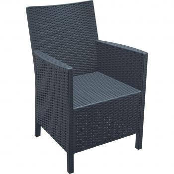 California Outdoor Rattan Arm Chair - Dark Grey