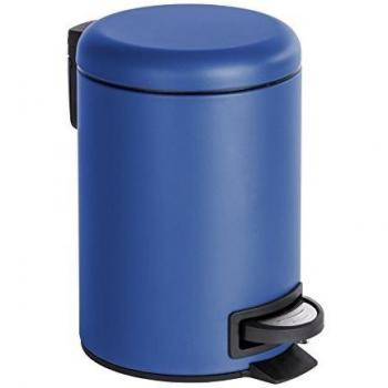 Wenko Leman Cubo con Pedal para Cosmética 3 L, Acero, Azul Oscuro, 22.5x17x25 cm