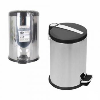 Cubo de Basura Confortime Plateado de Metal, Set de 4 Unidades, Capacidad de 12 L, Dimensiones 25 x 39 cm (25 x 25 x 39 cm)