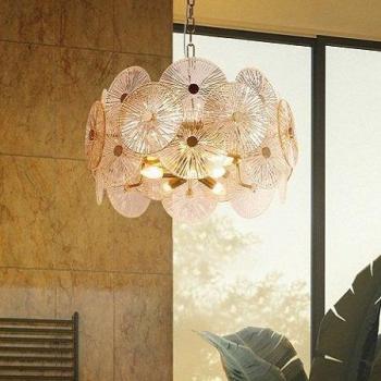Lámpara Colgante Moderna Aster de Maytoni, 8 Luces, Cristal, Ø 62,6 cm, Metal Dorado