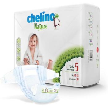 Pañales Chelino Nature Pack Ahorro Talla 5 (13-18 kg) - 120 pañales (4 paquetes de 30 unidades) Hipoalergénicos