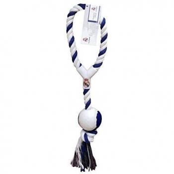 REAL MADRID CF - Juguete de Cuerda con Pelota para Perro, Tamaño Único, Multicolor, Producto Oficial