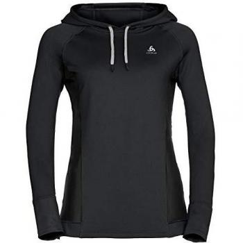 Odlo Hoody Midlayer Hana Longsleeves, Otoño-Invierno, Mujer, Color Negro, tamaño Large