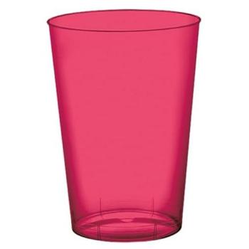 Vasos Reutilizables de PS Cristal Moon Coral Transparente 230ml (50 Uds) - Rígidos, Reciclables, Apto Lavavajillas, 125 Usos