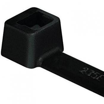 Fascetas para Cables HellermannTyton T50L-PA66W-BK, 390 mm x 4.6 mm, Negro, UV Estabilizado, Paquete de 100 unidades