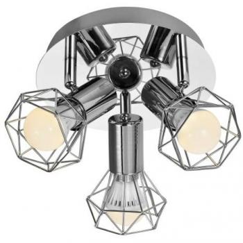 Plafón LED AJE-BLANKA 3PP Plata E14 (120W, 3 bombillas)