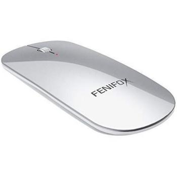 Ratón Inalámbrico Portatil, Fenifox Mini Mouse Bluetooth Ultrafino Recargable, para viajes de negocios, Oficina, compatible Ordenador Mac/Windows/Notebook/Tablet/Celular-Plata
