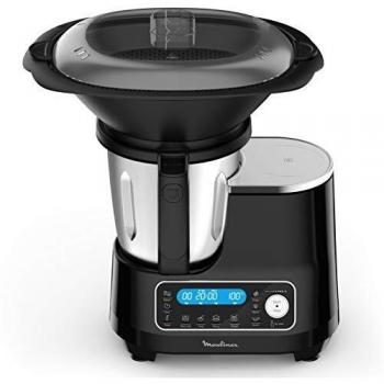 Moulinex ClickChef HF456810 Robot de Cocina Multifunción 1400W, Capacidad 3.6L, con Vaporera, Balanza Integrada, Negro
