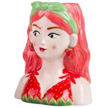 Maceta Cerámica Señora Bikini Fresa 21x16x26 cm