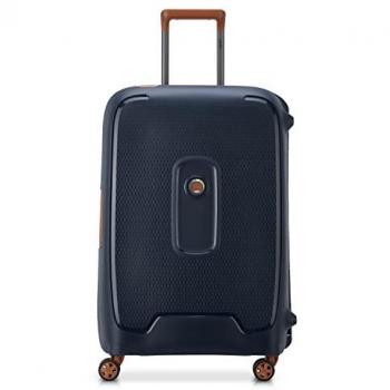 Maleta Delsey Paris Moncey 90L Azul Marrón con Cerradura TSA y Ruedas Dobles