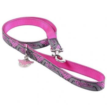 Correa para Perros Wonder Woman Talla S Rosa Oscuro - Licencia Oficial DC Comics