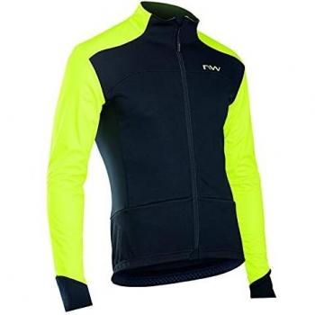 Chaqueta Northwave Reload amarillo flúor negro - M, chaqueta de ciclismo, fabricada con materiales ligeros y transpirables, diseño ajustado para aerodinámica, resistente al viento y al agua, reflectante para mayor vis