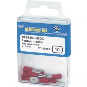 Terminal Faston hembra aislado para cables de 0.5 a 1.5 mm² 2.80 mm Electro DH Color Funda Rojo