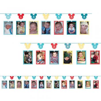 Amscan International- Adornos, Color mickey fun one garland photoo, talla única