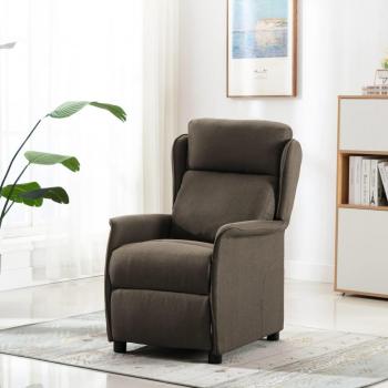 Sillón reclinable de tela gris taupe vidaXL