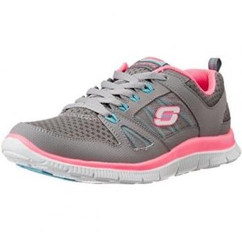 Skechers Flex Appeal-Adaptable, Zapatillas de Deporte Exterior para Mujer, Gris