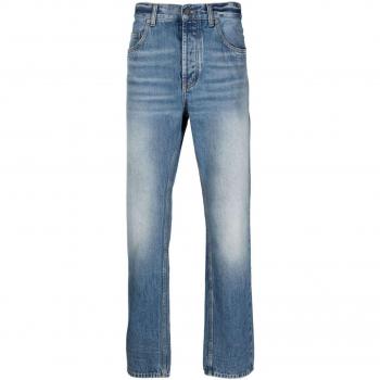 Saint Laurent Men's Straight Cut Baggy Denim Jeans in Blue | Size W30 | 757190Y04PG4599