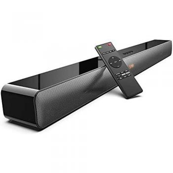 Barra de Sonido para Dispositivos de TV, 2.0 Canales, 100 W, Altavoz con subwoofer Integrado, Sonido Envolvente 3D, 9 Modos de ecualización, HDMI ARC, óptico, AUX, USB ODINE IV, Black