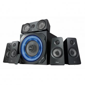 Trust Gaming GXT 658 Tytan 5.1, Sistema de Altavoces 5.1 con Iluminación LED y Sonido Envolvente, Alámbrico, Negro