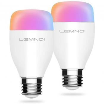 Lemnoi Bombilla Inteligente WIFI, Bombilla Smart LED E27-7W con Colores Regulables, Compatible Con Cualquier Smartphone, Alexa de Amazon Echo, Google Home Assistant e IFTTT.