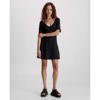 Calvin Klein Jeans - Vestido mujer manga corta abotonado