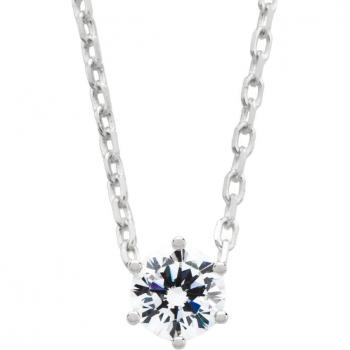 Collar Easy de plata con circonita blanca de 4,5 mm