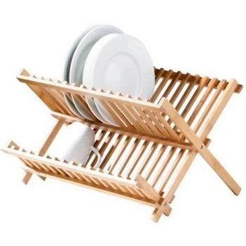 Premier Housewares - Escurridor de platos plegable en bambú