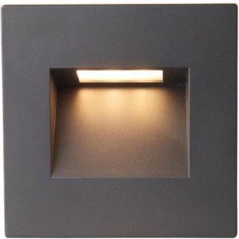 Aplique jardín empotrable Albus - Policarbonato, Plástico negro, 8 cm, CCT Guía LED Exterior Pared Negro 3000/4000/6500K, IP65