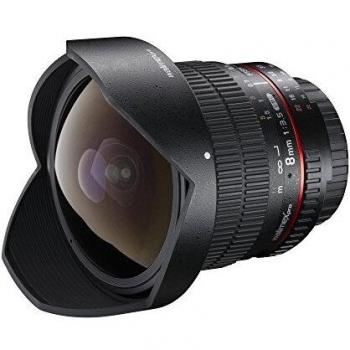 Walimex Pro - Objetivo Ojo de pez 1:3,5 DSLR para Canon EF-S, Color Negro