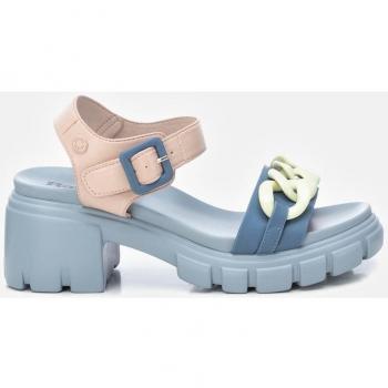 Sandalia de mujer Refresh 171937 azul con tacón de 6cm y cierre de hebilla