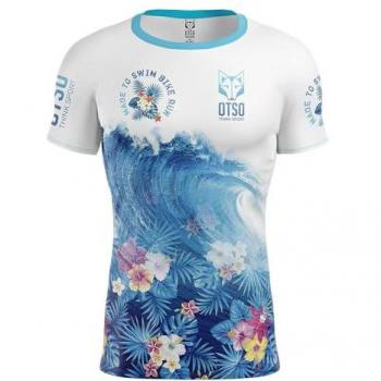 Camiseta Otso Swim Bike Run Wave manga corta azul blanco - M, características: tipo de producto camiseta, diseño Swim Bike Run Wave, color azul y blanco, talla M