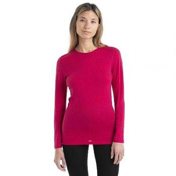 Icebreaker 200 Oasis Long Sleeve Crewe Baselayer para Mujer, color Electron Pink, talla S, material Merino