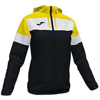 Joma Chaqueta Impermeable Crew IV para Mujer, Negro/Amarillo, Talla XL