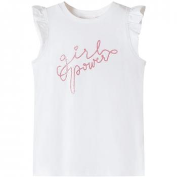 Camiseta infantil de manga volante crudo 116