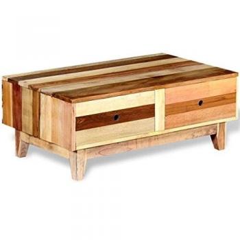 vidaXL Madera Maciza Reciclada Mesilla Centro Mesa Auxiliar Mesita Café Salón