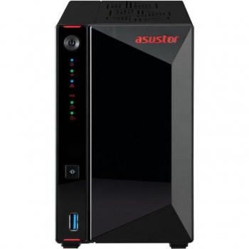 Asustor AS5402T 2-Bay NAS Tower with Intel Celeron N5105 Quad-Core, 4GB RAM (Max 16GB), Dual 2.5 GbE, and 4x M.2 NV