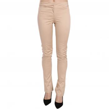 Just Cavalli Cream Low Waist Skinny Formal Trousers Pants - IT38|XS, Slim-fit Trousers, female, Beige, Size: 2XS Cream Skinny Trousers Elegant Chic Style