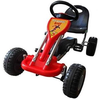 vidaXL Coche Go Kart con Pedales - Color Rojo