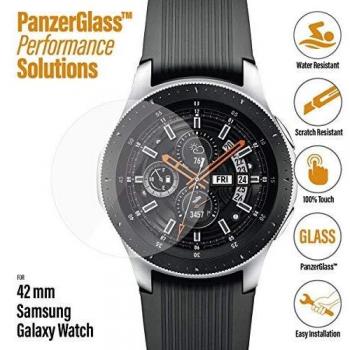 Protector de Pantalla PanzerGlass para Samsung Galaxy Watch 42mm - Antibacteriano, Resistente a Huellas, Impermeable, Resistente a Rayones, Transparente