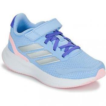 ADIDAS RUNFALCON 5 EL C JR VELCRO CELES/PLA/ROS - Zapatillas Running Niña, Talla 28, Color Celeste/Plata/Rosa