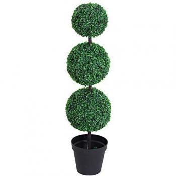 Topiario Artificial de Buis en Forma de Bolas Ø 30 x 112 cm Verde