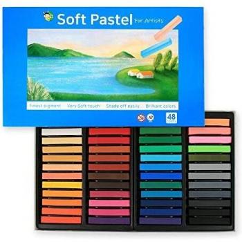 (48 Colors) HASHI Non Toxic Long Soft Pastel Set for Professionals - Brilliant Assorted Colors