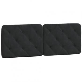 Cabecero de cama acolchado terciopelo negro 140 cm Vidaxl
