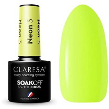 Claresa - Esmalte semipermanente Soak off UV neón 5 ml - 3 esmaltes de uñas